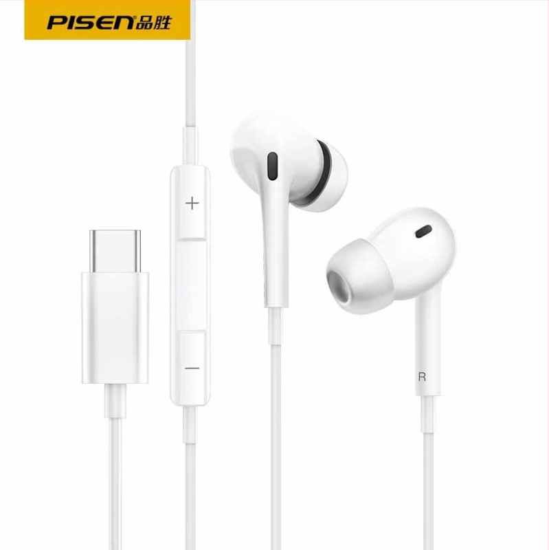 Pisen XS100 Type-C vadu in-ear austiņas ar mikrofonu