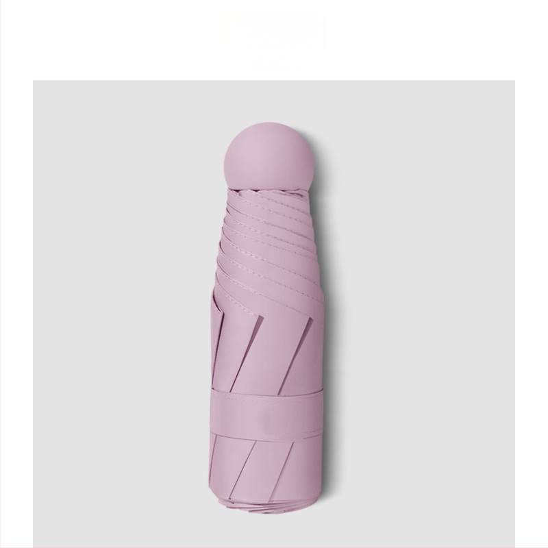 Piecu daļu kabatas lietussargs ar UPF50+ UV aizsardzību, 6 stikla šķiedras rāmi, nerūsējoša tērauda kāts, manuāla atvēršana