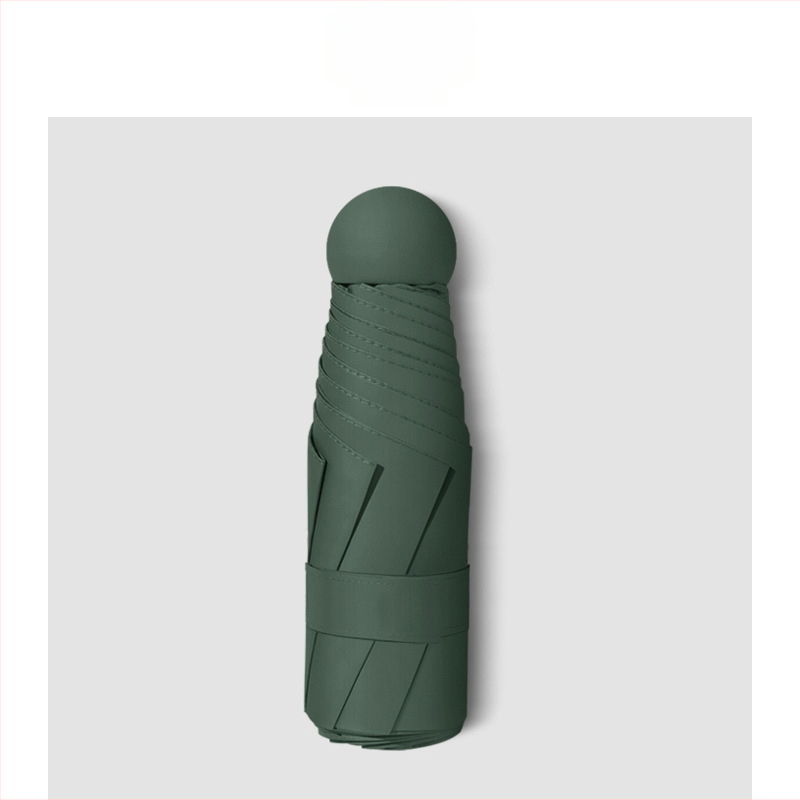 Piecu daļu kabatas lietussargs ar UPF50+ UV aizsardzību, 6 stikla šķiedras rāmi, nerūsējoša tērauda kāts, manuāla atvēršana