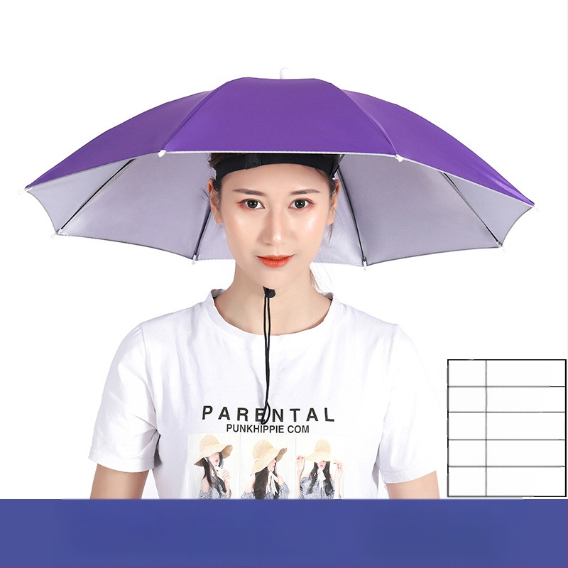 Ομπέρλα-καπέλο, 8 ράβδες, πολυεστερικό ύφασμα 170T, χειροκίνητο άνοιγμα, εκτύπωση λογοτύπου