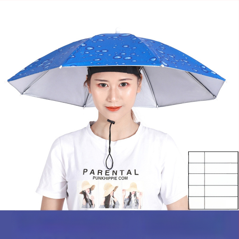 Ομπέρλα-καπέλο, 8 ράβδες, πολυεστερικό ύφασμα 170T, χειροκίνητο άνοιγμα, εκτύπωση λογοτύπου