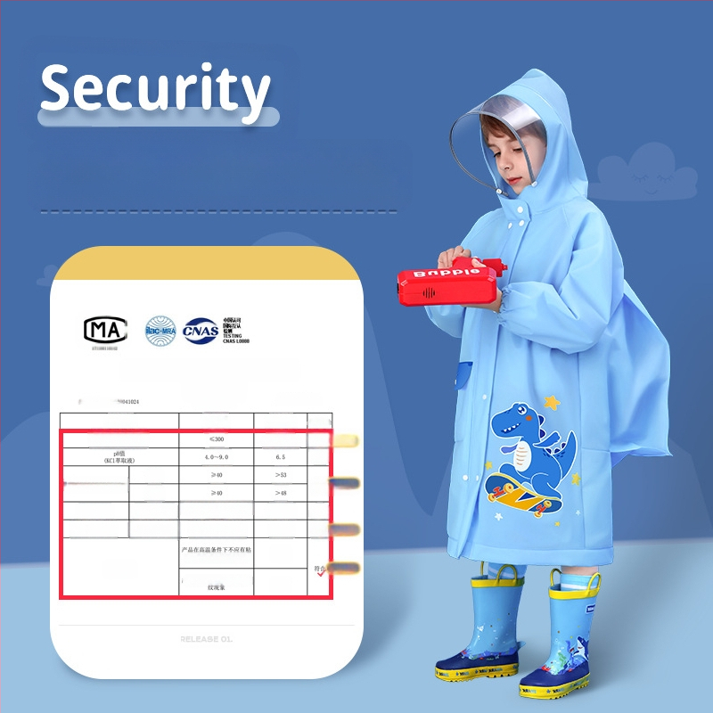 Детски дъждовен пончо, EVA плат, дебелина 0.15, тегло 250 г, за деца