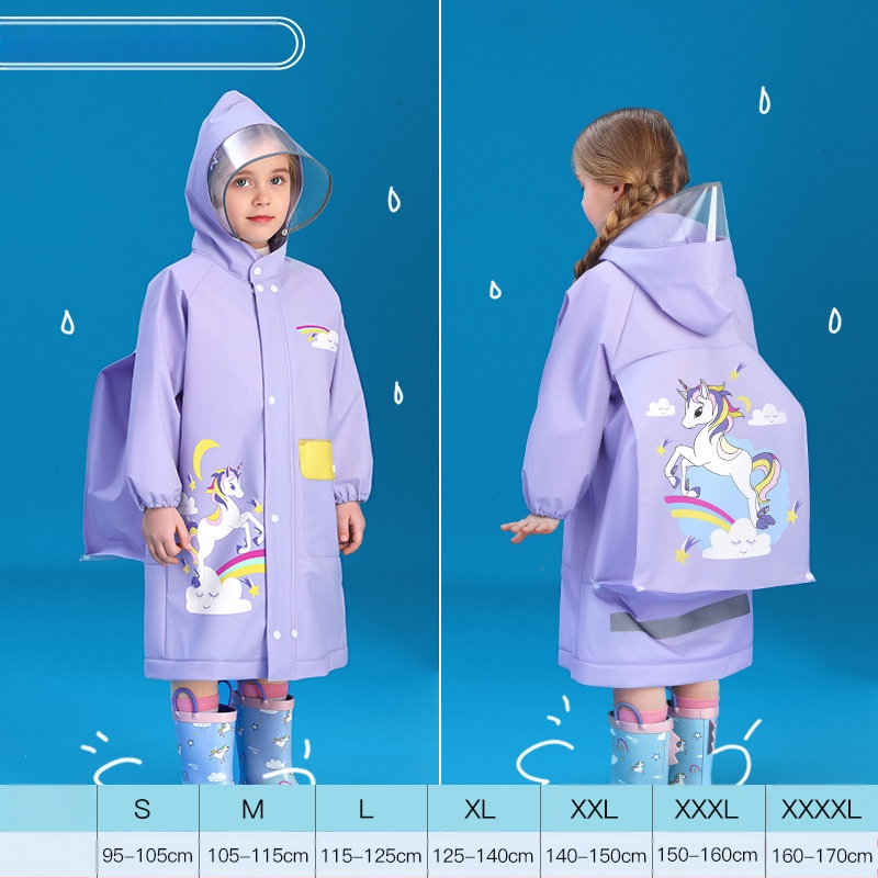 Детски дъждовен пончо, EVA плат, дебелина 0.15, тегло 250 г, за деца