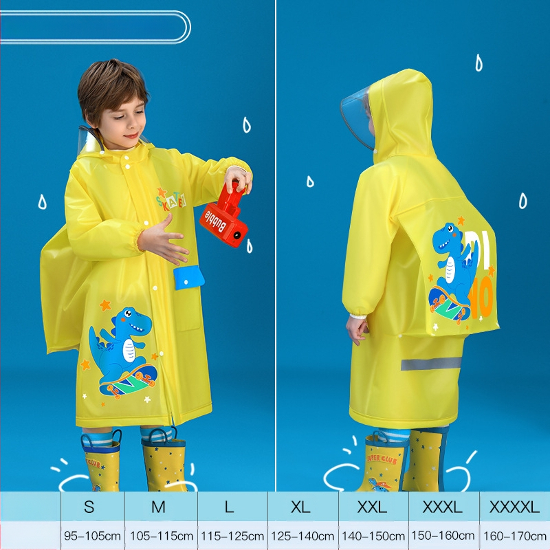 Детски дъждовен пончо, EVA плат, дебелина 0.15, тегло 250 г, за деца