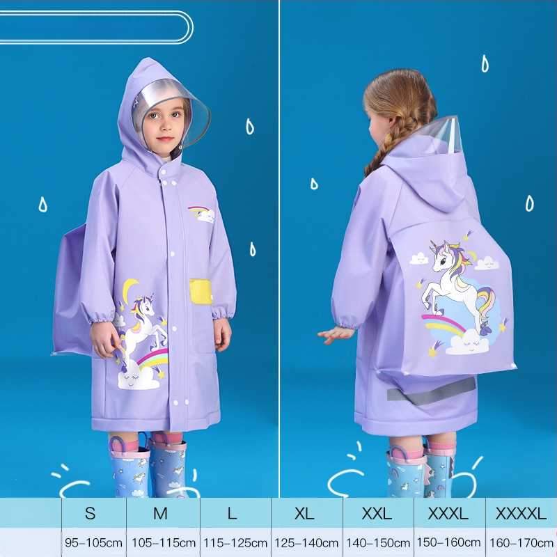 Детски дъждовен пончо, EVA плат, дебелина 0.15, тегло 250 г, за деца