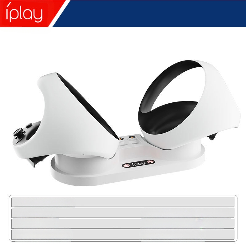 PS5 βάση ψύξης με φορτιστή για PSVR2/PS5 χειριστήρια και αποθήκευση γυαλιών — TYPE-C, ABS, OEM, περιλαμβάνει βάση και φορτιστή, συμβατό με PS5 και PSVR2