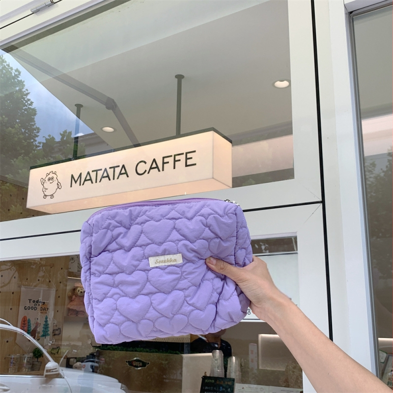 Kozmetička torbica, prešivana, stil clutch, horizontalni kvadratni oblik, zatvarač, poplina podstava