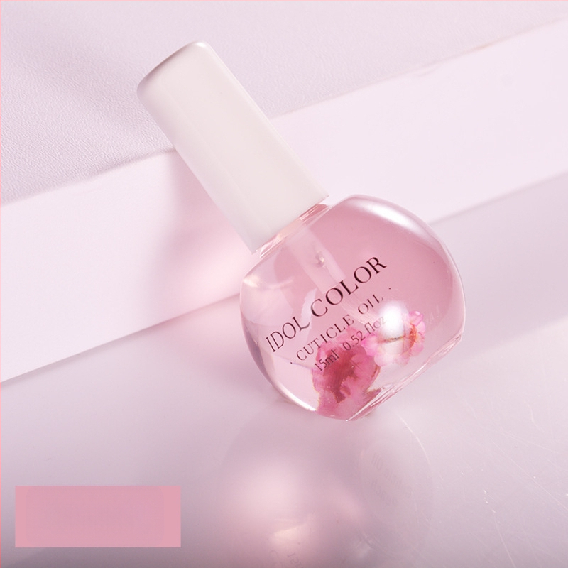 Лак за нокти с подхранващо масло и сушени цветя, грижа за кожичките, 5 мл