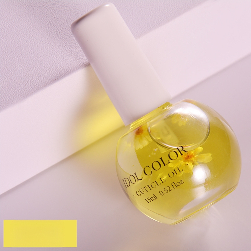 Лак за нокти с подхранващо масло и сушени цветя, грижа за кожичките, 5 мл