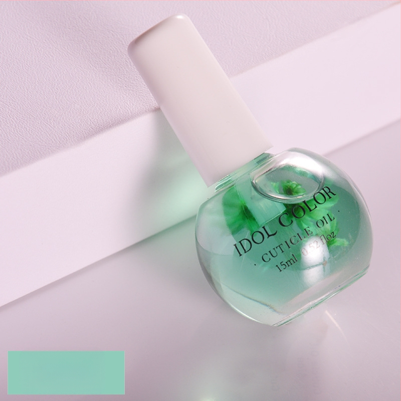 Лак за нокти с подхранващо масло и сушени цветя, грижа за кожичките, 5 мл