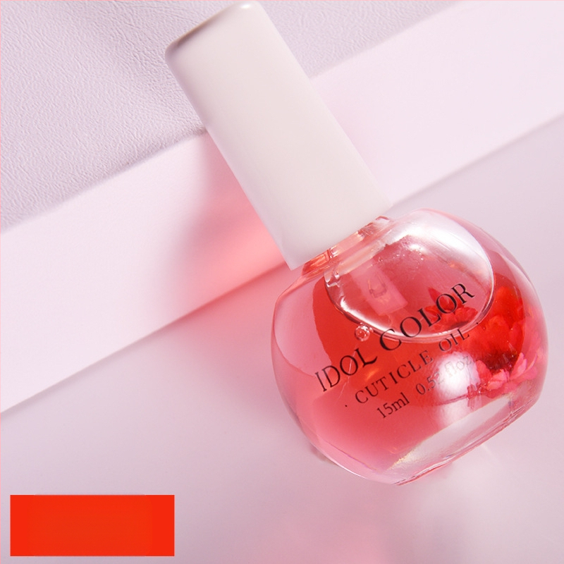 Лак за нокти с подхранващо масло и сушени цветя, грижа за кожичките, 5 мл