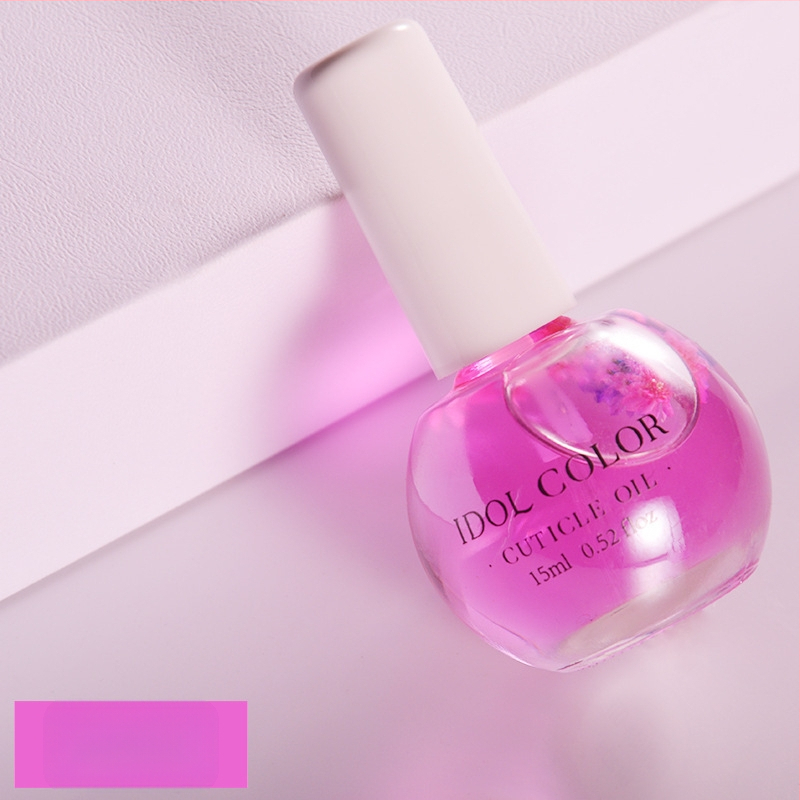 Лак за нокти с подхранващо масло и сушени цветя, грижа за кожичките, 5 мл