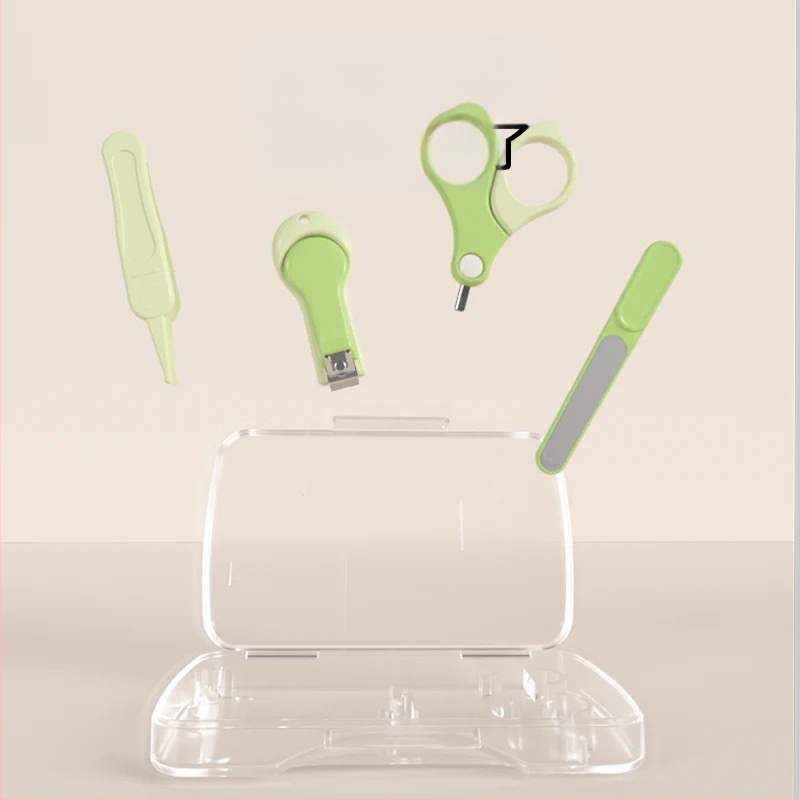 Σετ κοπτών νυχιών μωρού με προστατευτικό σχεδιασμό για νεογνά – πλαστικό και ανοξείδωτο ατσάλι, ασφαλές σετ φροντίδας βρεφών