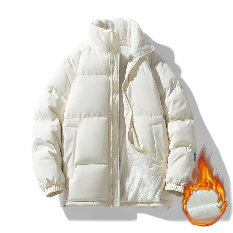 Unisex παλτό chenille από βαμβάκι, με σταθερό γιακά, επένδυση από ακέτα, γέμισμα πολυεστέρα-βαμβάκι, φθινοπωρινό-χειμερινό