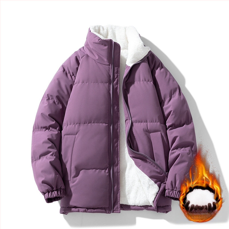 Unisex παλτό chenille από βαμβάκι, με σταθερό γιακά, επένδυση από ακέτα, γέμισμα πολυεστέρα-βαμβάκι, φθινοπωρινό-χειμερινό