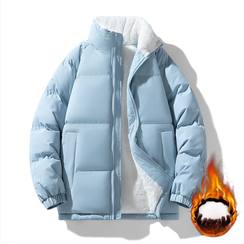 Unisex παλτό chenille από βαμβάκι, με σταθερό γιακά, επένδυση από ακέτα, γέμισμα πολυεστέρα-βαμβάκι, φθινοπωρινό-χειμερινό