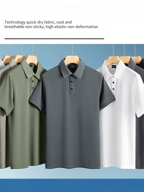 Vīriešu polo krekls ar apkakli, viegls neilona audums, īsās piedurknes, regulāra piegriezuma, elpojošs, augsta krāsu noturība, vasara