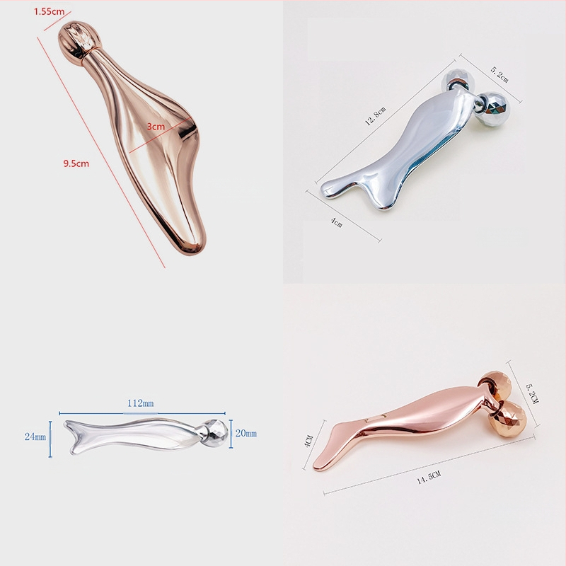 Метален ролер за очи и лице – масажор за гуаша, ролков тип, цинкова сплав, отрицателни йони, за домашна употреба