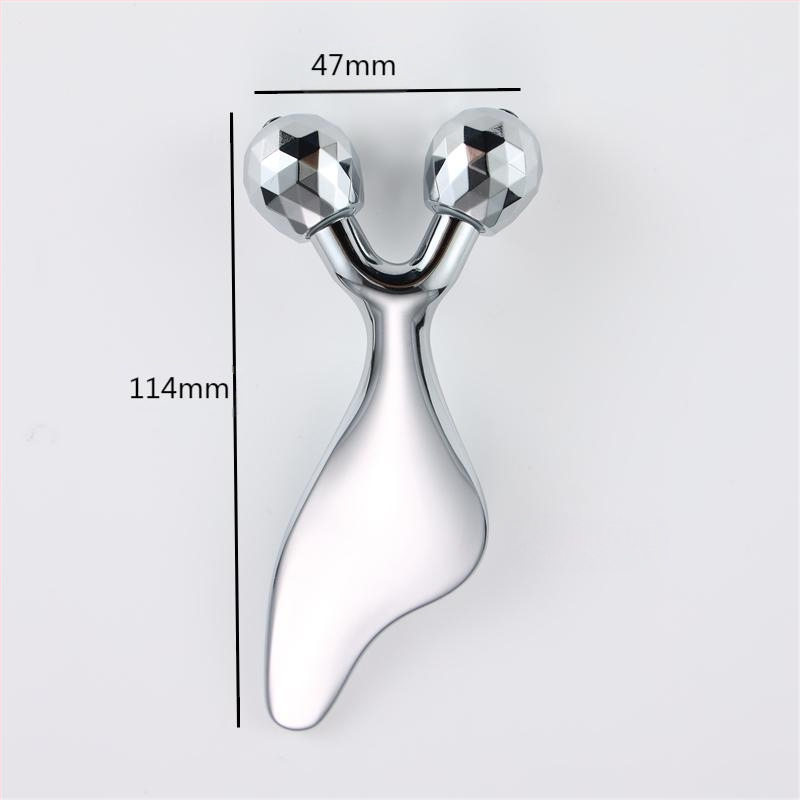 Метален ролер за очи и лице – масажор за гуаша, ролков тип, цинкова сплав, отрицателни йони, за домашна употреба