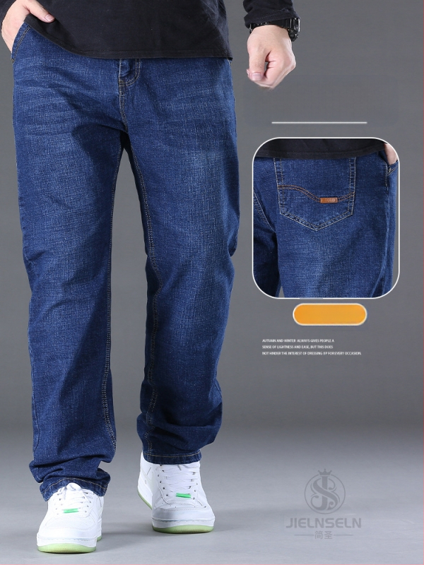 Ανδρικά τζιν ίσια γραμμή, μεσαία μέση, φερμουάρ, μικροελαστικότητα, λεπτό ύφασμα