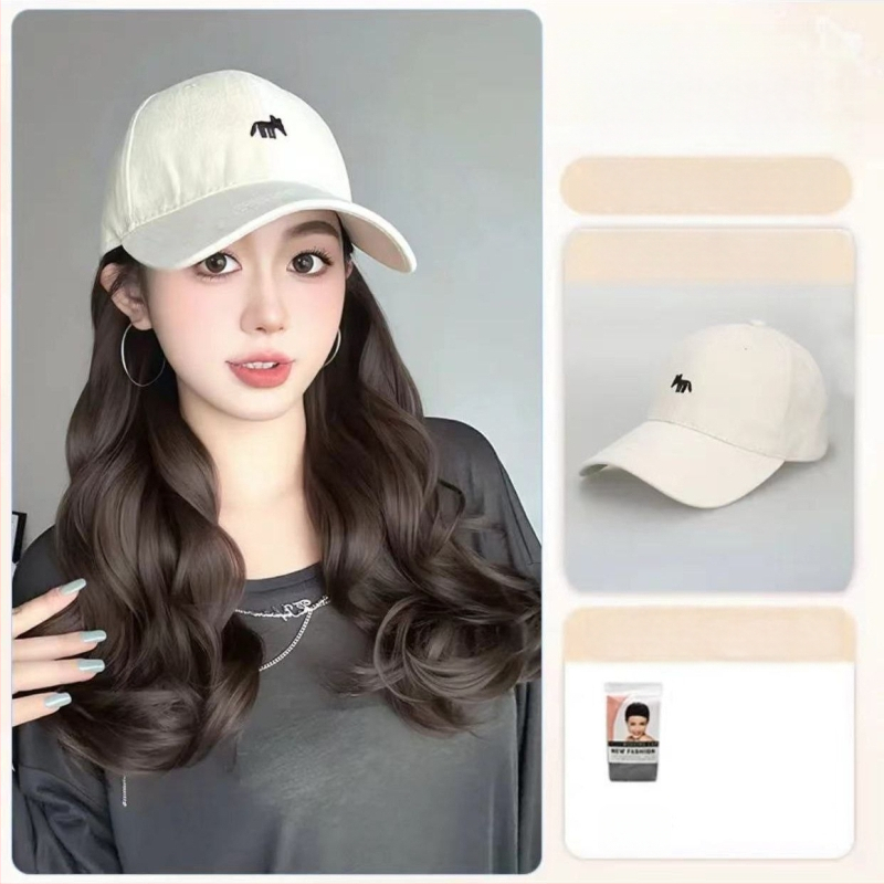 Parūka ar asti un cepuri ar lapsas izšuvumu, viengabala dizains, rokām adīta, izturīga pret temperatūru sintētiskā šķiedra, ar lielām viļņām, nav krāsojama vai veidojama, piemērota visām sejas formām