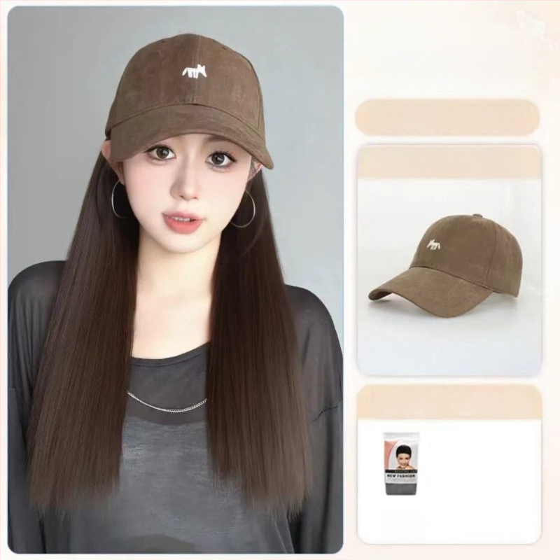 Parūka ar asti un cepuri ar lapsas izšuvumu, viengabala dizains, rokām adīta, izturīga pret temperatūru sintētiskā šķiedra, ar lielām viļņām, nav krāsojama vai veidojama, piemērota visām sejas formām