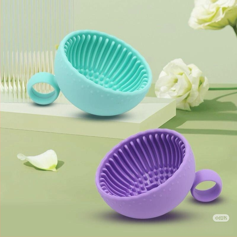 Silikona kosmētikas otu tīrītājs — rokas turēts, pārnēsājams tīrīšanas trauks otu