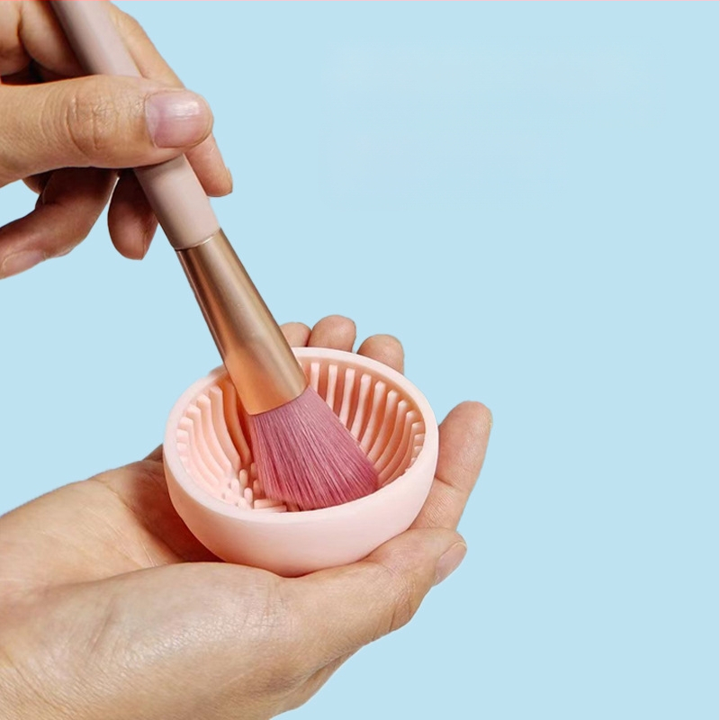 Silikona kosmētikas otu tīrītājs — rokas turēts, pārnēsājams tīrīšanas trauks otu