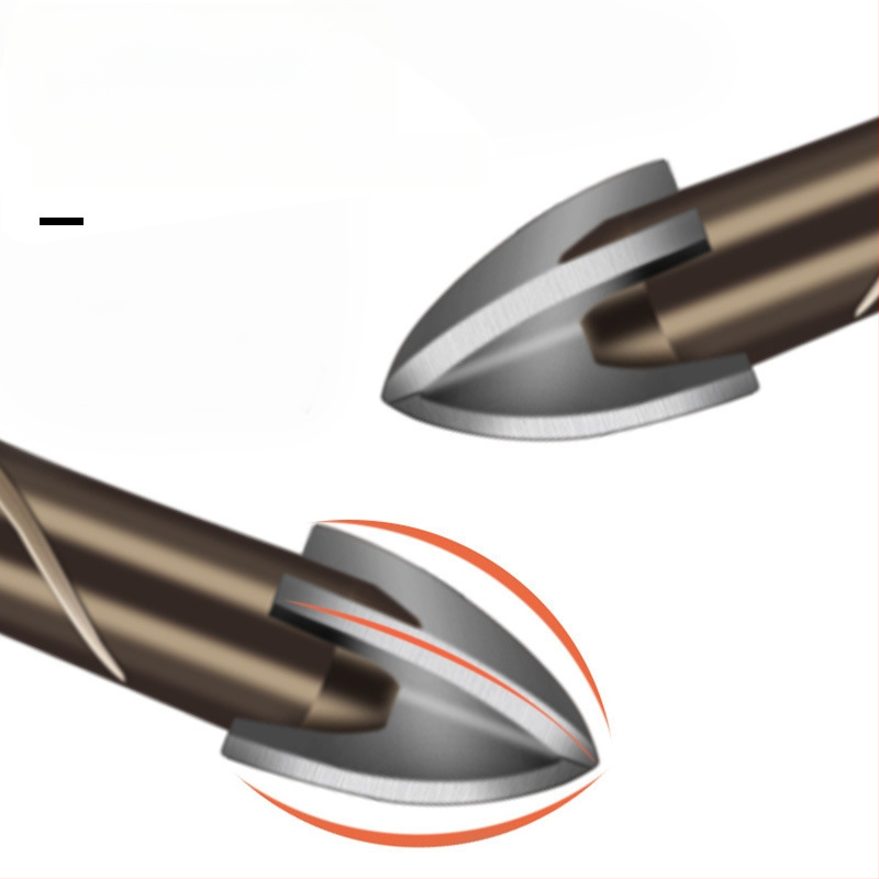 Journalists сплавен бур, шестостенков носач, спирална канавка, 4 лопатки, за керамични и стъклени плочки, витрифицирана тухла