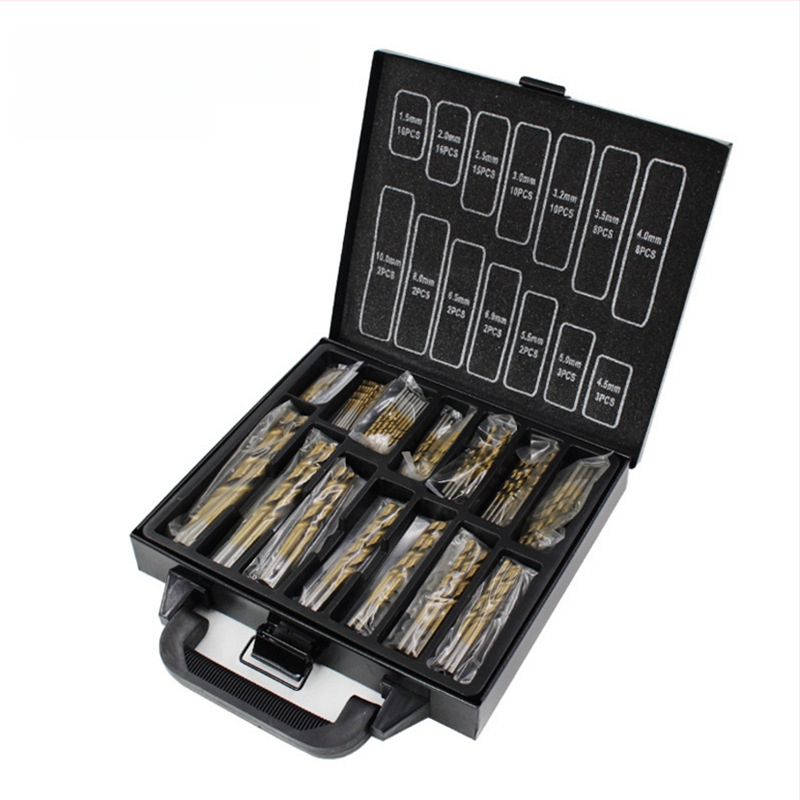 Набор винтови свредла в метална кутия, 25 части, марка Jiashiteng, за електрическа бормашина