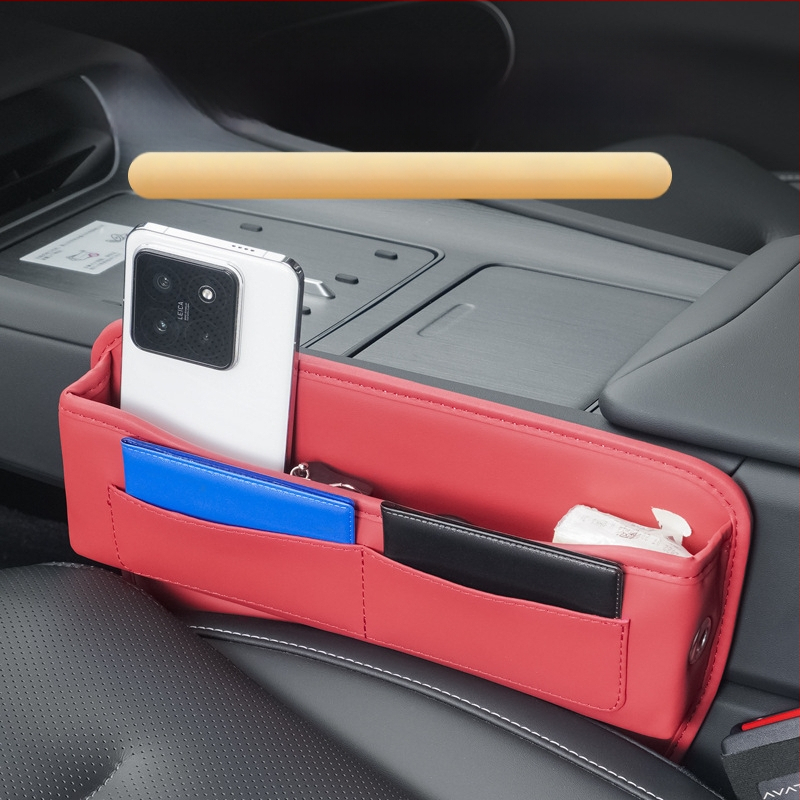 Δερμάτινο κουτί αποθήκευσης για το κενό ανάμεσα στα καθίσματα αυτοκινήτου, τηλεσκοπικό, αδιάβροχο