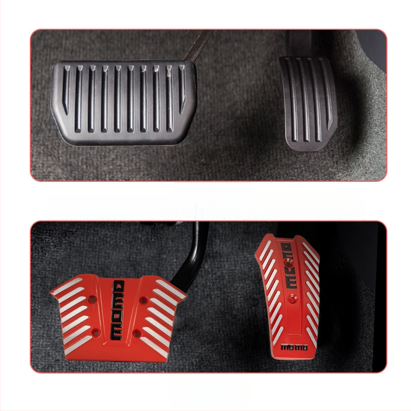 Always red σετ ποδιών αυτοκινήτου από κράμα αλουμινίου για γκάζι και φρένο – καθολική εφαρμογή, προσαρμοστικό