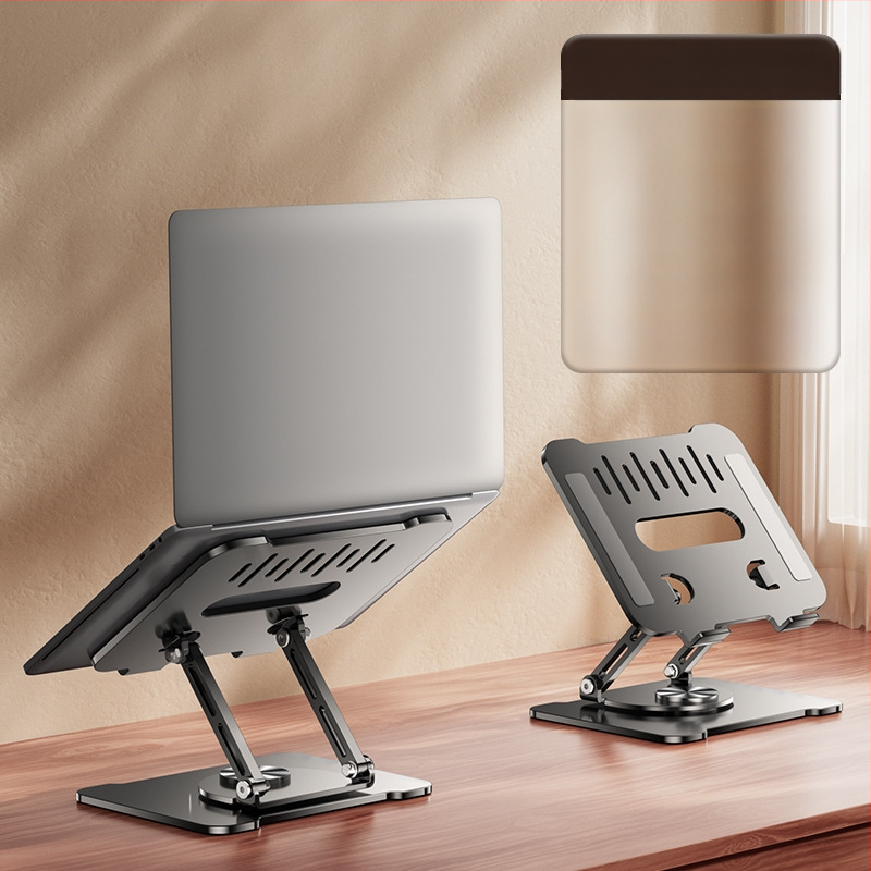 Стойка за лаптоп с въртене на 360°, повдигане на настолна повърхност и вертикално регулиране, въглеродна стомана, модел BJ30