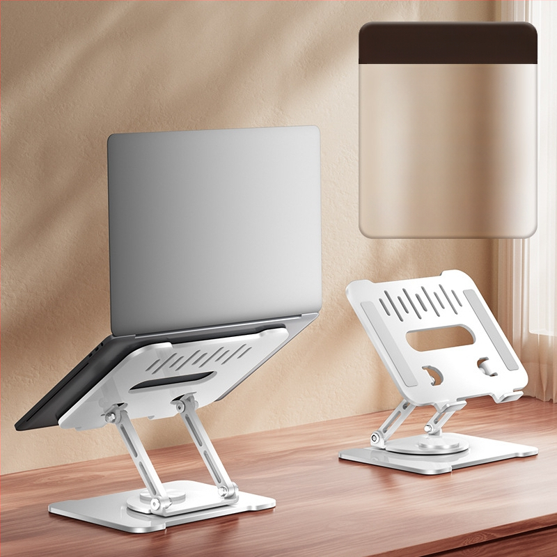 Стойка за лаптоп с въртене на 360°, повдигане на настолна повърхност и вертикално регулиране, въглеродна стомана, модел BJ30