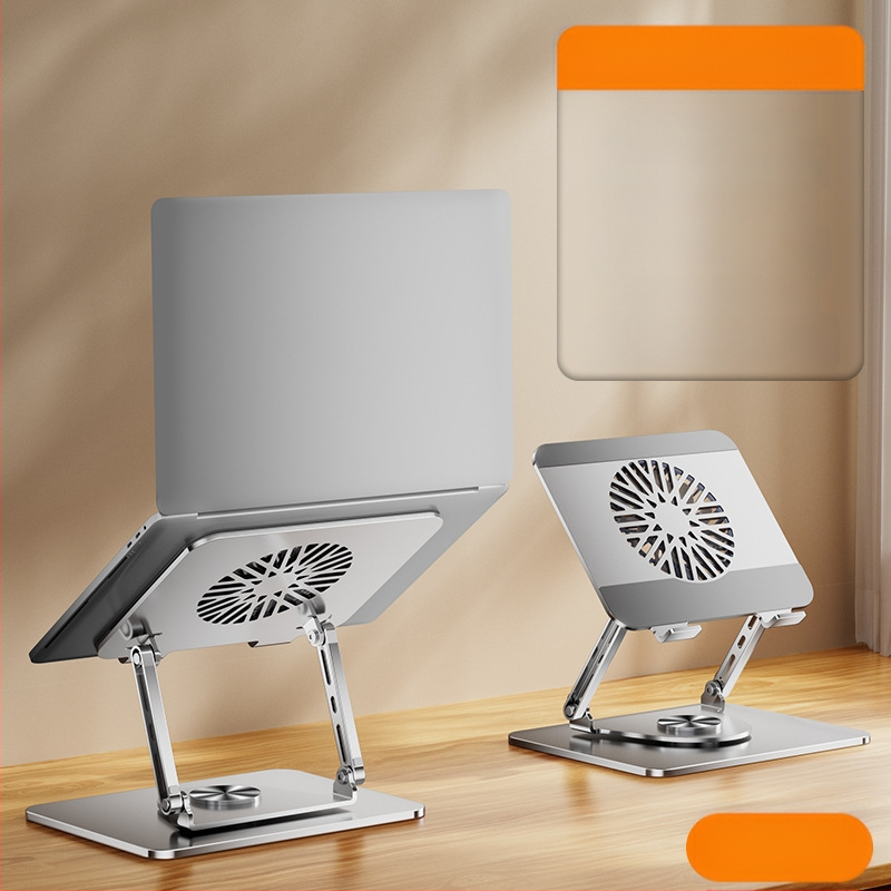 Стойка за лаптоп с въртене на 360°, повдигане на настолна повърхност и вертикално регулиране, въглеродна стомана, модел BJ30