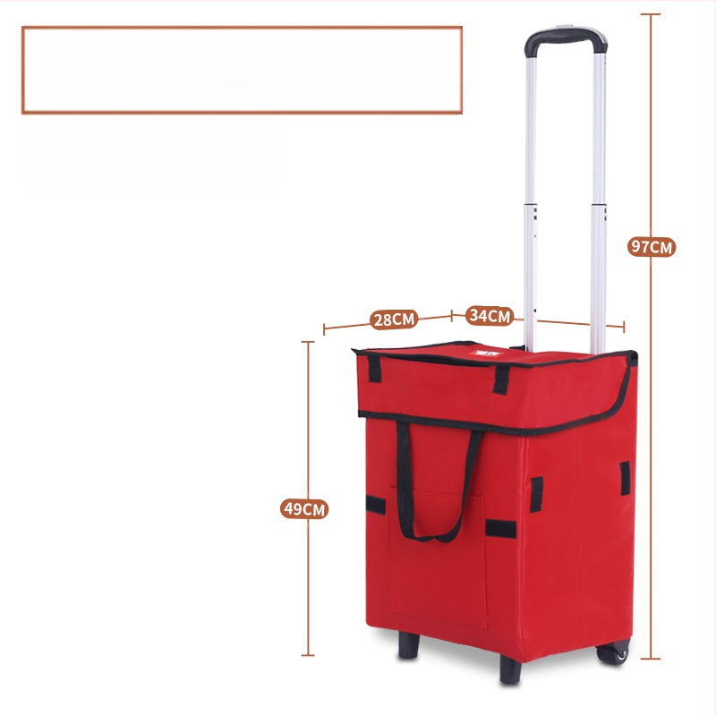 Πτυσσόμενη τετράτροχη καρότσα χειρός για αποσκευές και ψώνια, ελαφριά και φορητή, με λογότυπο