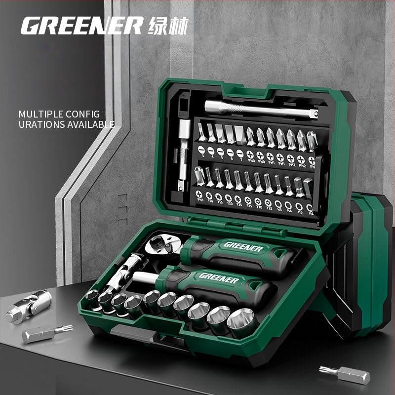 GREENER/Greenforest Εργαλειοθήκη μοτοσικλέτας — Socket Set, Screwdriver, Small Ratchet Wrench, Carbon Steel