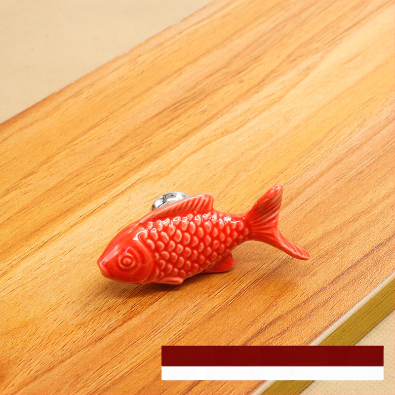 Keramikas skapja rokturis, vienā caurumā, modelis 1017 Grass Carp, glazūra ar krāsu efektu, mūsdienīgs minimālistisks stils