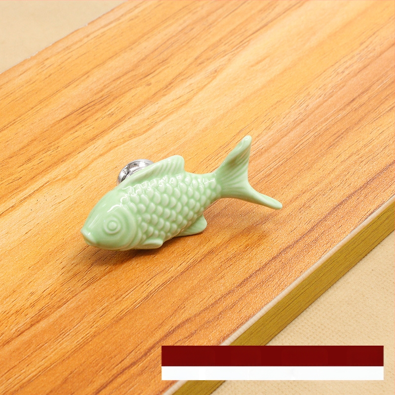 Keramikas skapja rokturis, vienā caurumā, modelis 1017 Grass Carp, glazūra ar krāsu efektu, mūsdienīgs minimālistisks stils