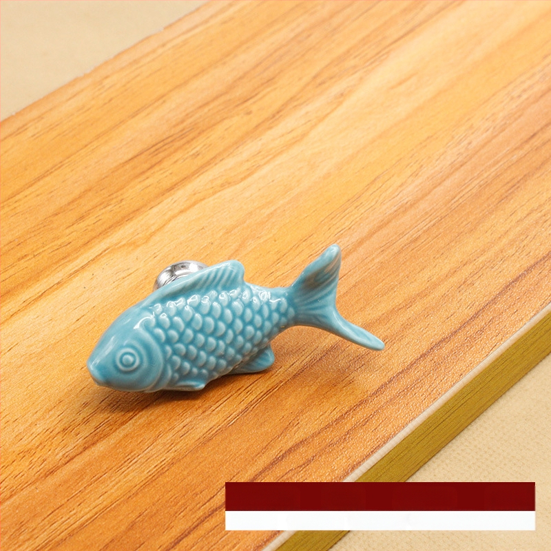 Keramikas skapja rokturis, vienā caurumā, modelis 1017 Grass Carp, glazūra ar krāsu efektu, mūsdienīgs minimālistisks stils