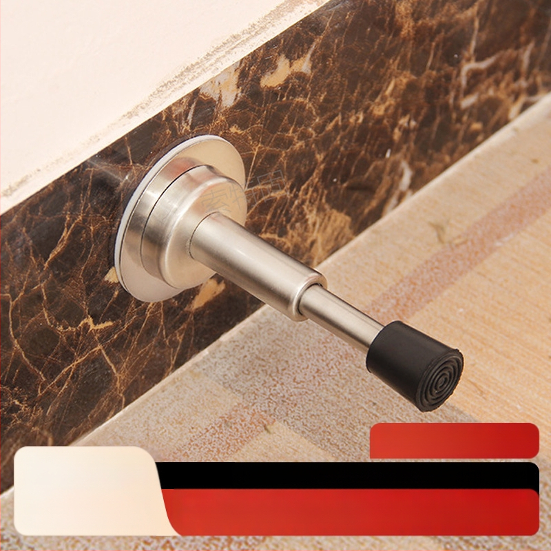 Ανοξείδωτος τοίχου stopper για πόρτα με αντικρούση, παχύτερη κορυφή από καουτσούκ, μοντέλο 008, γυαλιστερή επιφάνεια