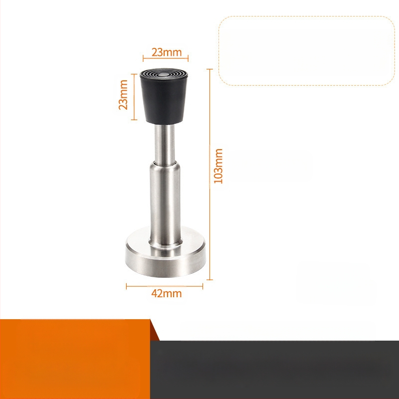 Ανοξείδωτος τοίχου stopper για πόρτα με αντικρούση, παχύτερη κορυφή από καουτσούκ, μοντέλο 008, γυαλιστερή επιφάνεια