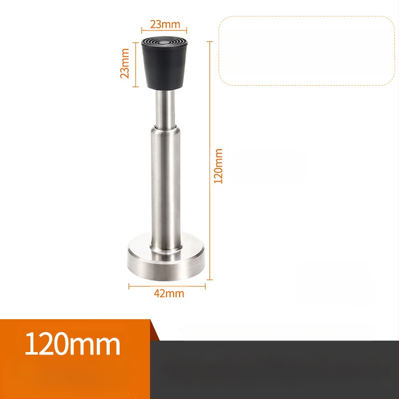 Ανοξείδωτος τοίχου stopper για πόρτα με αντικρούση, παχύτερη κορυφή από καουτσούκ, μοντέλο 008, γυαλιστερή επιφάνεια