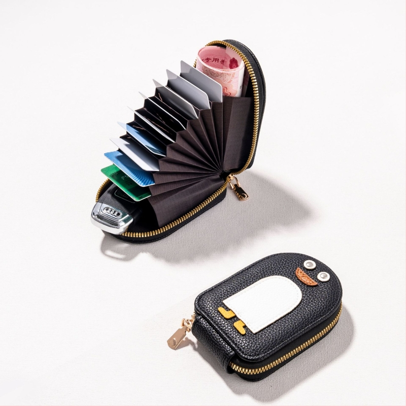 PU kartes turētājs ar anime karikatūru, 1 locījuma maku, sintētiskas ādas apdare, paplašināšana un uzglabāšana