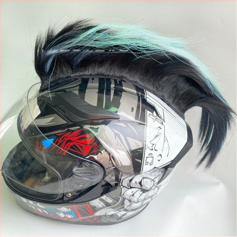 Perika za motociklističku kacigu s punk ukrasom, materijal: visoko temperaturna žica, marka: Baffy, prilagodba dostupna, težina oko 90 g, pogodna za muškarce i žene