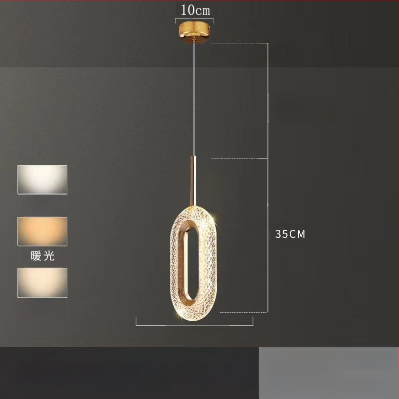 LED viseći luster za spavaću sobu, aluminijsko tijelo, akrilno sjenilo, podesiva visina, luster s jednom glavom, moderan minimalistički stil