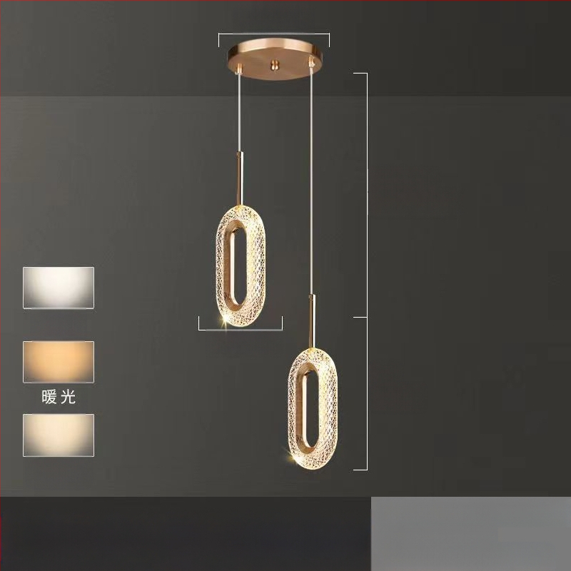 LED viseći luster za spavaću sobu, aluminijsko tijelo, akrilno sjenilo, podesiva visina, luster s jednom glavom, moderan minimalistički stil