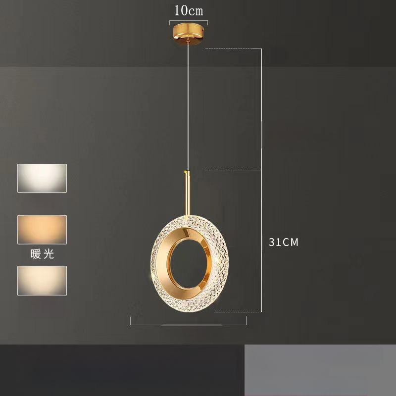 LED viseći luster za spavaću sobu, aluminijsko tijelo, akrilno sjenilo, podesiva visina, luster s jednom glavom, moderan minimalistički stil