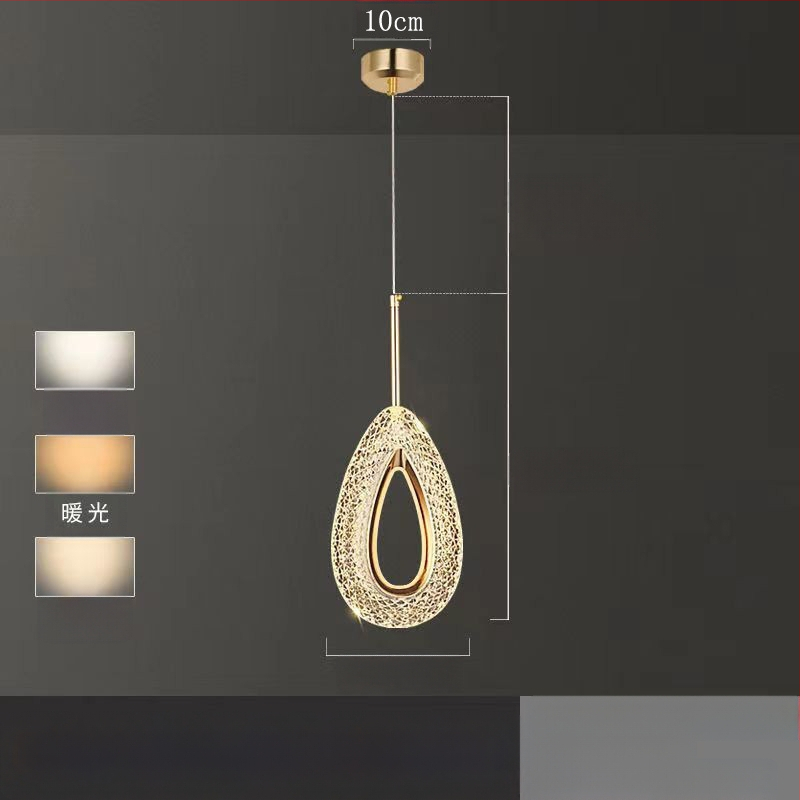 LED viseći luster za spavaću sobu, aluminijsko tijelo, akrilno sjenilo, podesiva visina, luster s jednom glavom, moderan minimalistički stil