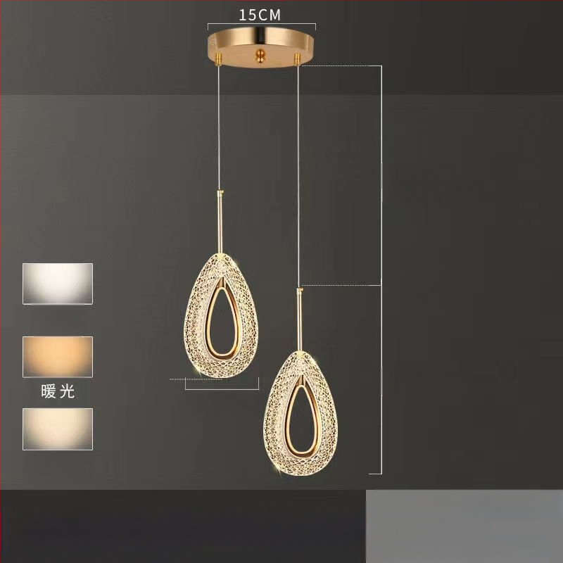 LED viseći luster za spavaću sobu, aluminijsko tijelo, akrilno sjenilo, podesiva visina, luster s jednom glavom, moderan minimalistički stil